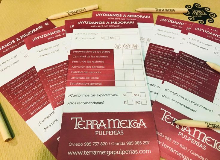 Cuestionario satisfacción cliente Terra Meiga Pulperías Oviedo